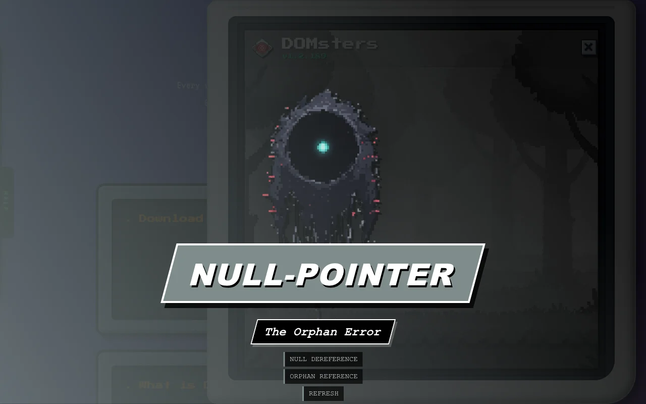 Intro cinemática del jefe NULL-POINTER, The Orphan Error, a pantalla completa sobre la web